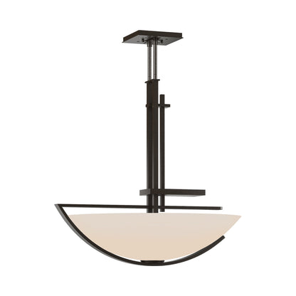 Ondrian Bowl Pendant Light in Oil Rubbed Bronze/Opal Glass.