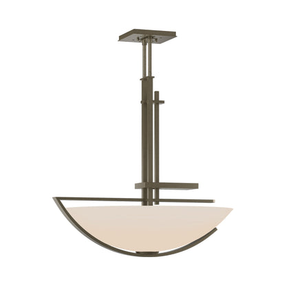 Ondrian Bowl Pendant Light in Soft Gold/Opal Glass.