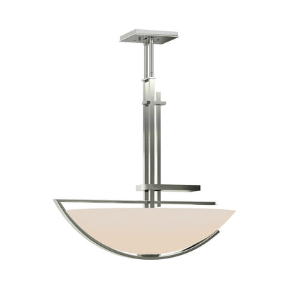 Ondrian Bowl Pendant Light in Sterling/Opal Glass.