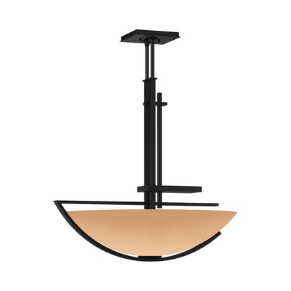 Ondrian Bowl Pendant Light in Black/Sand Glass.