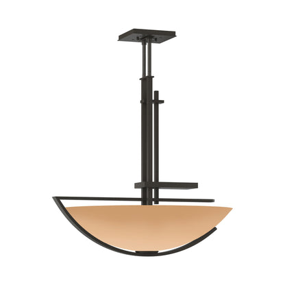 Ondrian Bowl Pendant Light in Dark Smoke/Sand Glass.