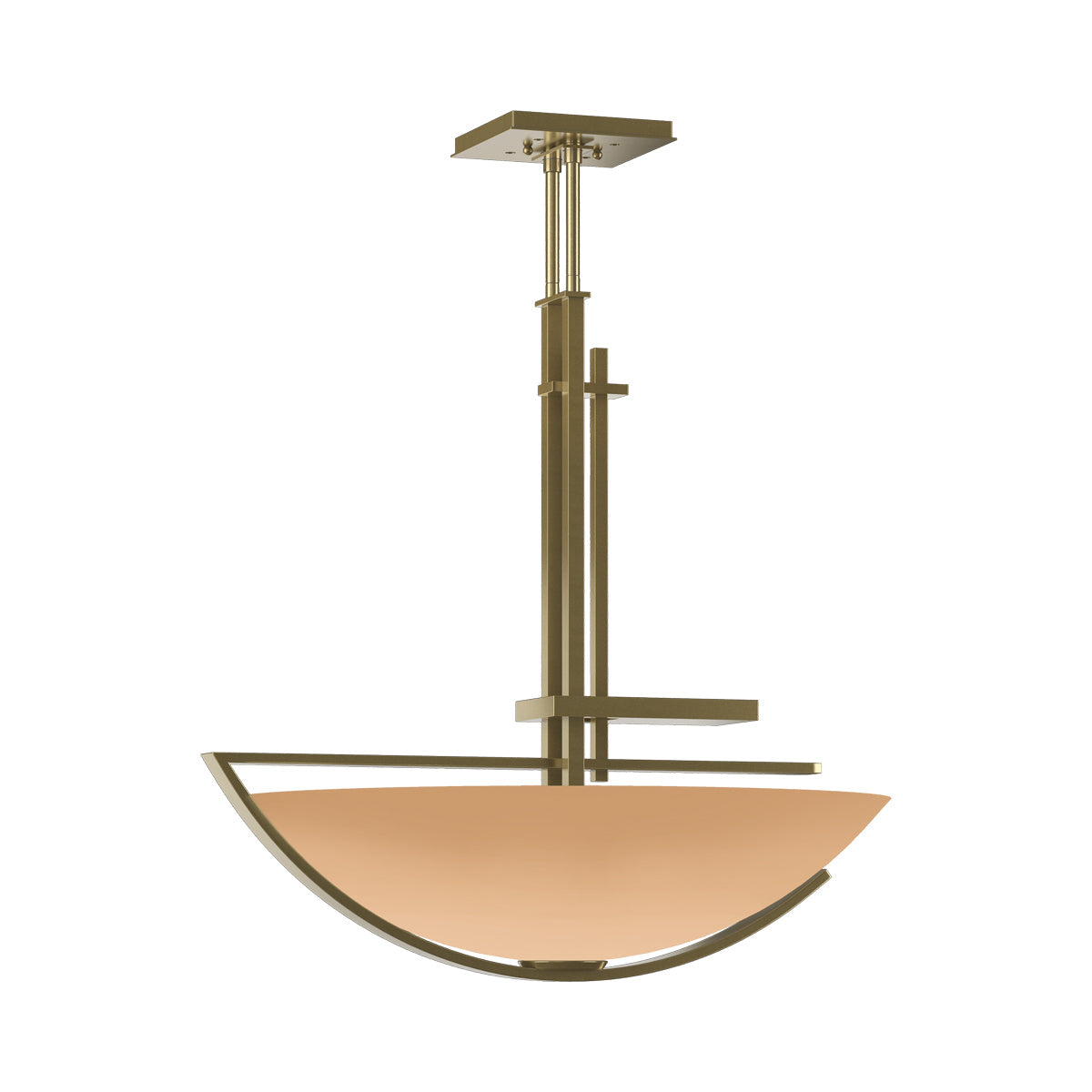 Ondrian Bowl Pendant Light in Modern Brass/Sand Glass.