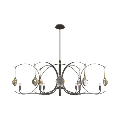 Optic Oval Pendant Light in Dark Smoke/Modern Brass.