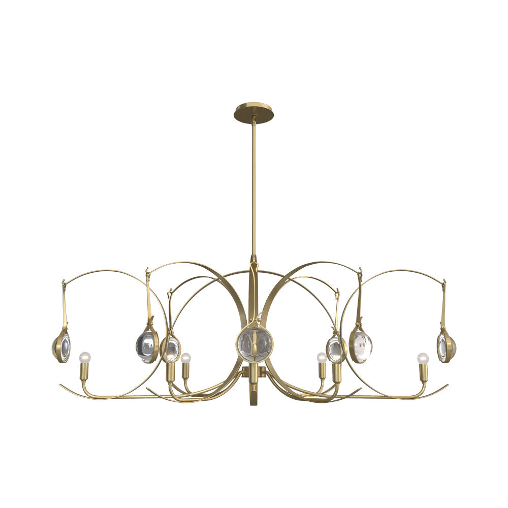 Optic Oval Pendant Light in Modern Brass/Modern Brass.