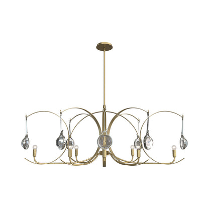 Optic Oval Pendant Light in Modern Brass/Sterling.