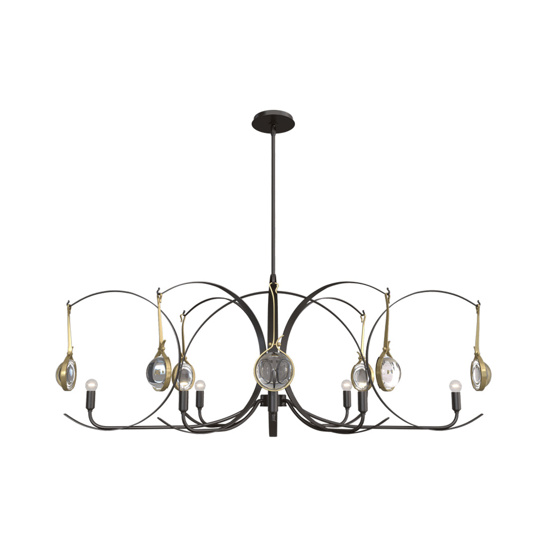 Optic Oval Pendant Light in Oil Rubbed Bronze/Modern Brass.