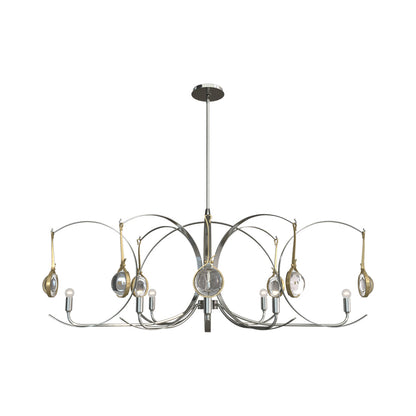 Optic Oval Pendant Light in Sterling/Modern Brass.