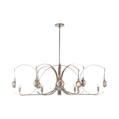 Optic Oval Pendant Light in Sterling/Sterling.