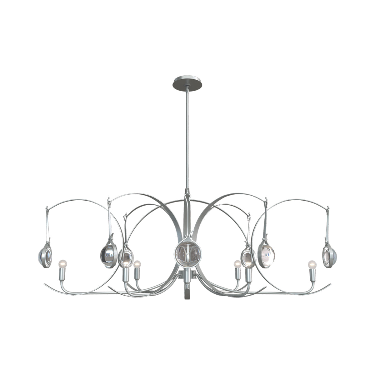 Optic Oval Pendant Light in Vintage Platinum/Vintage Platinum.