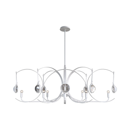 Optic Oval Pendant Light in White/White.
