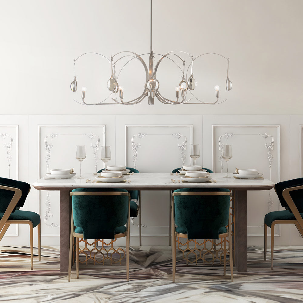 Optic Oval Pendant Light in living room.