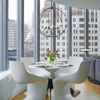 Orb Chandelier in dining room.