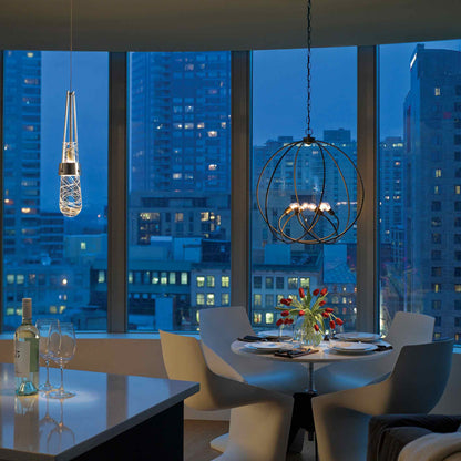 Orb Chandelier in dining room.