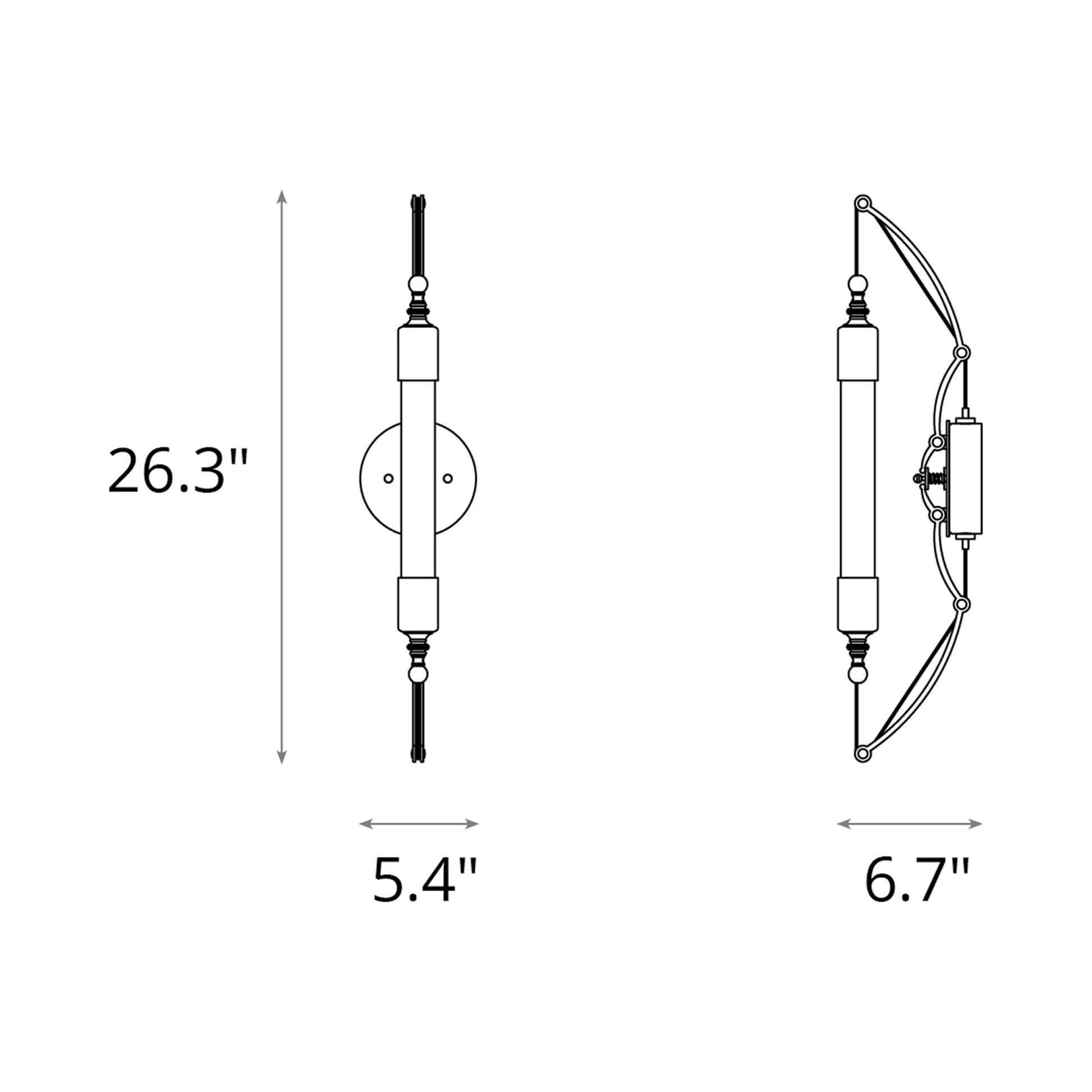 Otto Wall Light - line drawing.