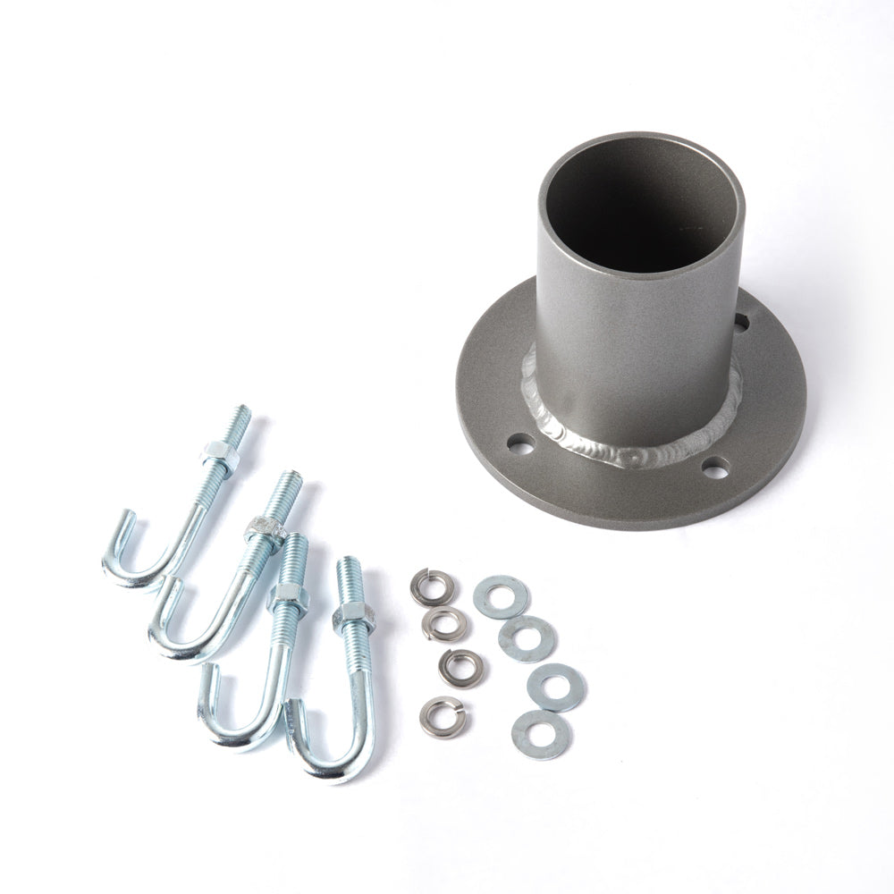 Outdoor Round Pier Mount Kit in Coastal Burnished Steel.
