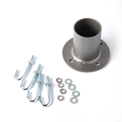 Outdoor Round Pier Mount Kit in Coastal Burnished Steel.
