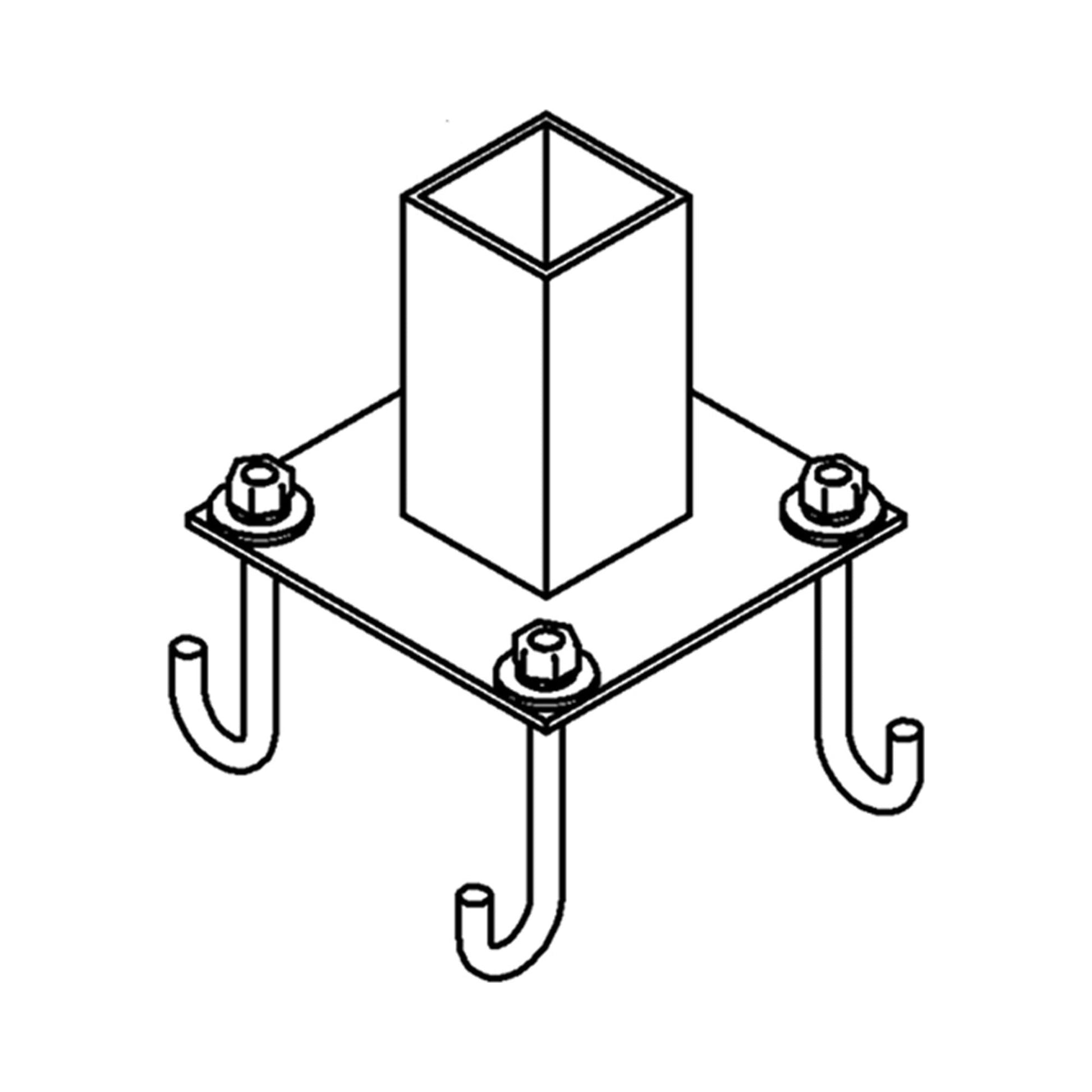 Outdoor Square Pier Mount Kit in Detail.
