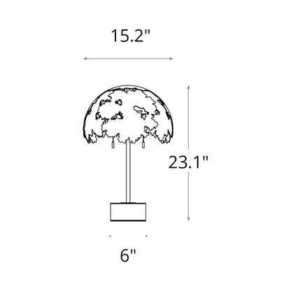 Pangea Dome Table Lamp - line drawing.