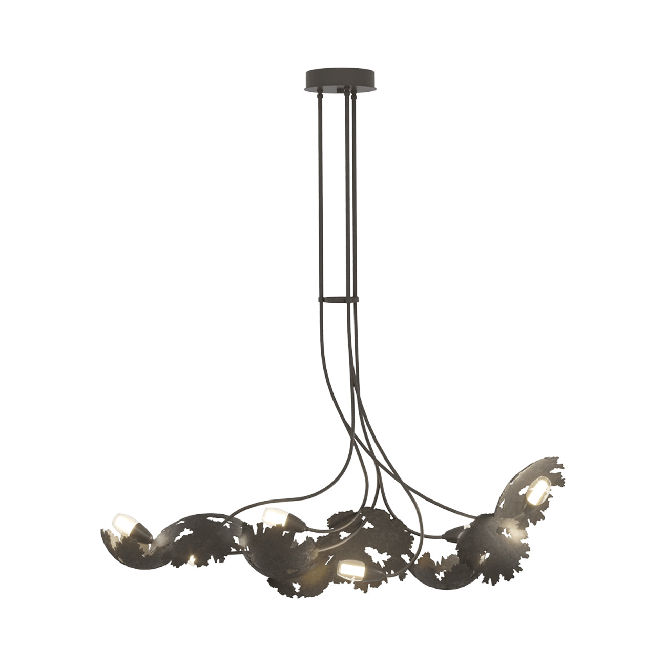 Pangea Linear Pendant Light in Dark Smoke.