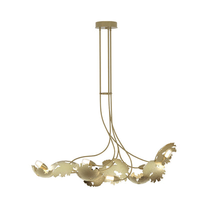 Pangea Linear Pendant Light in Modern Brass.