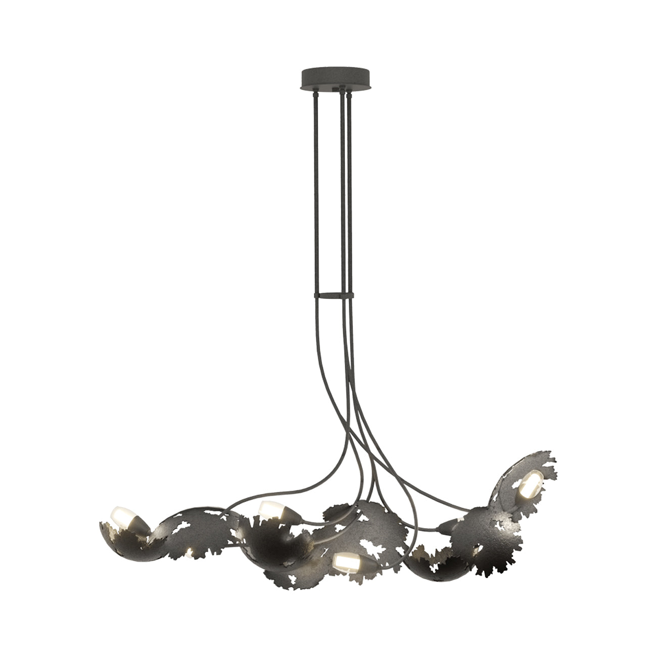 Pangea Linear Pendant Light in Natural Iron.