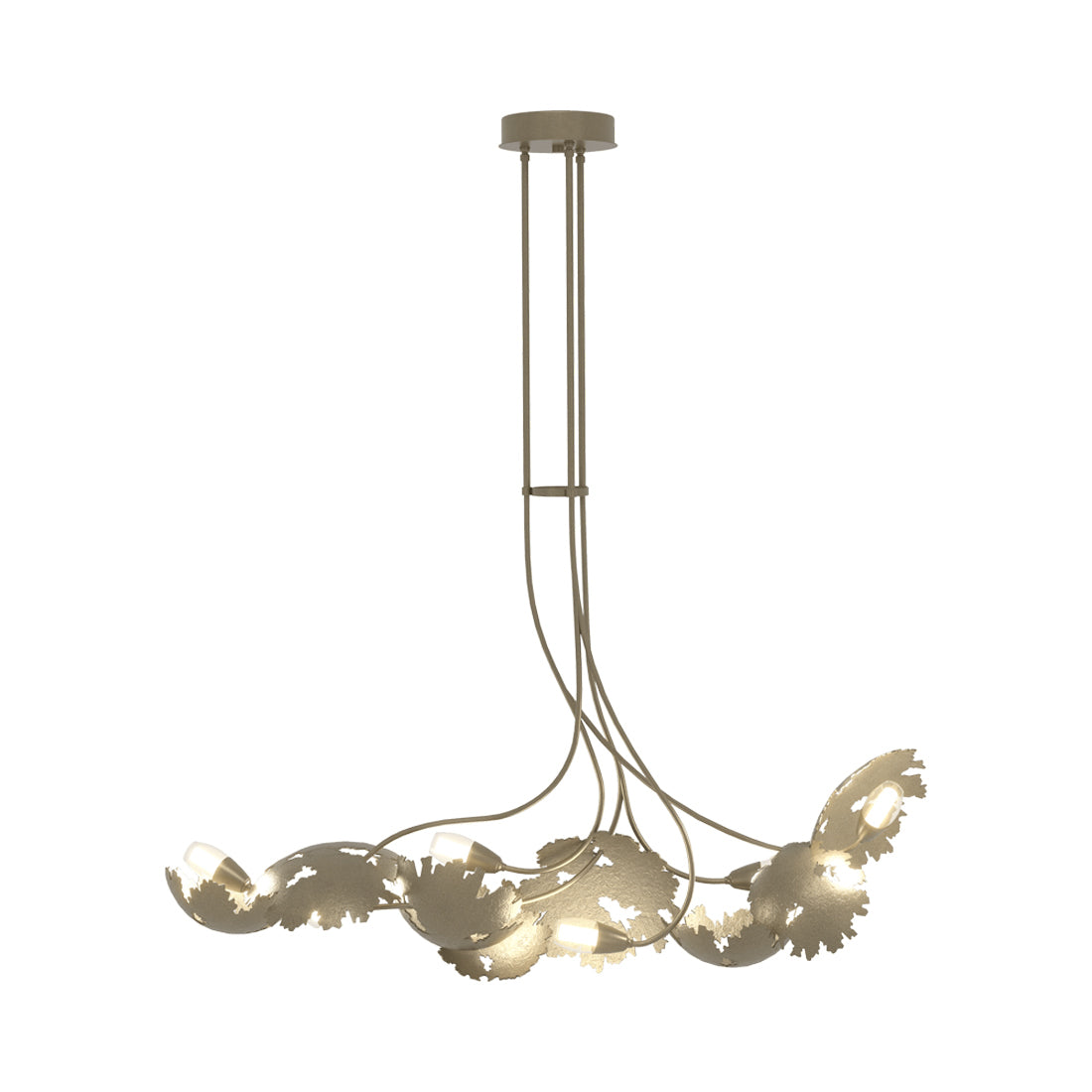 Pangea Linear Pendant Light in Soft Gold.