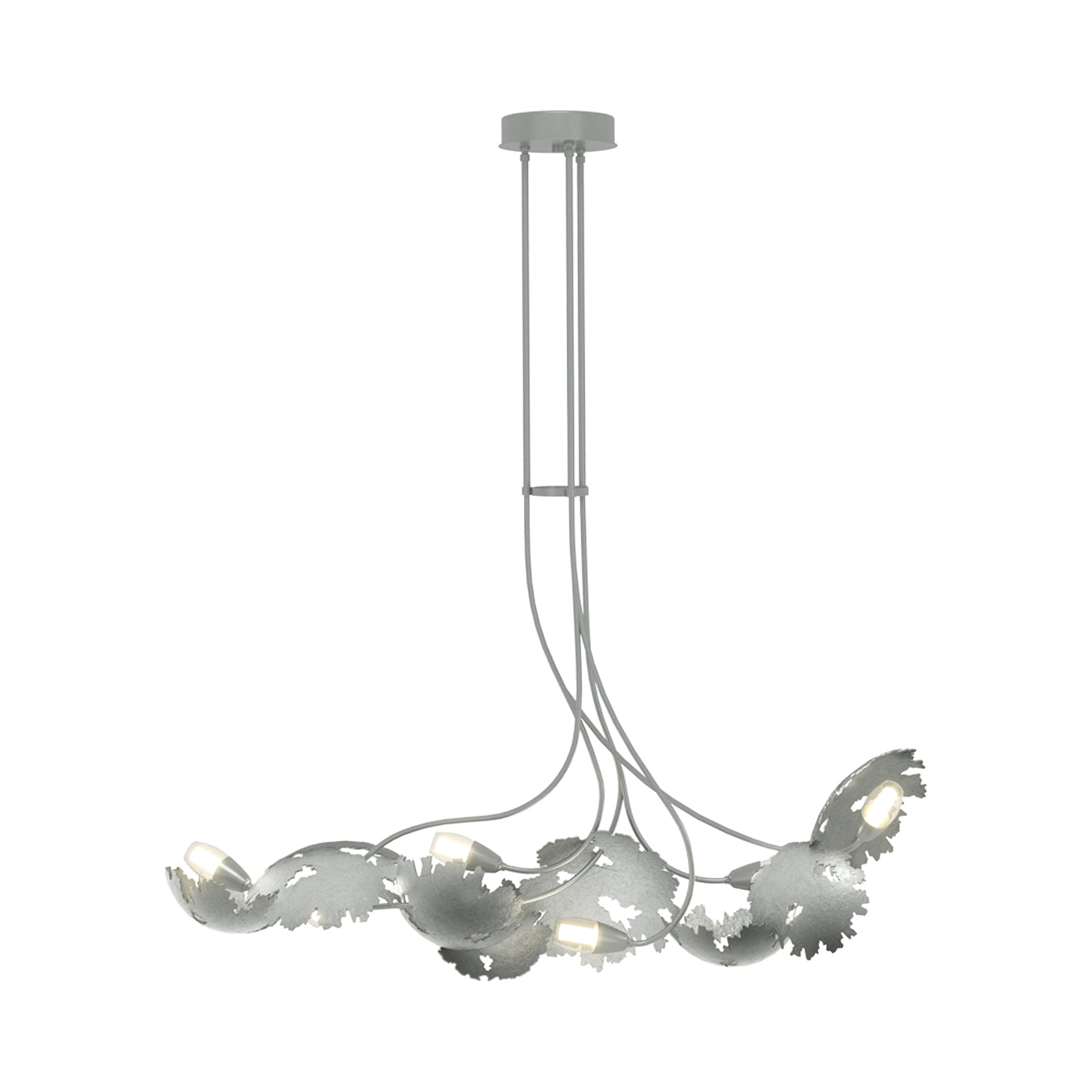 Pangea Linear Pendant Light in Vintage Platinum.