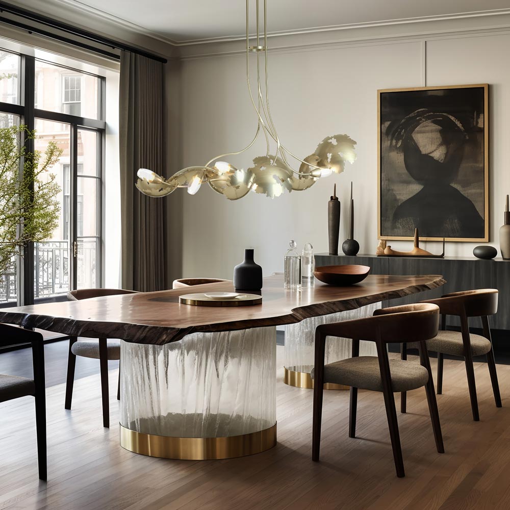 Pangea Linear Pendant Light in living room.