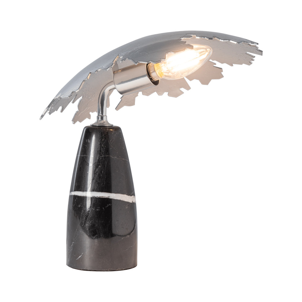 Pangea Mini Table Lamp in Sterling/Black Marble.