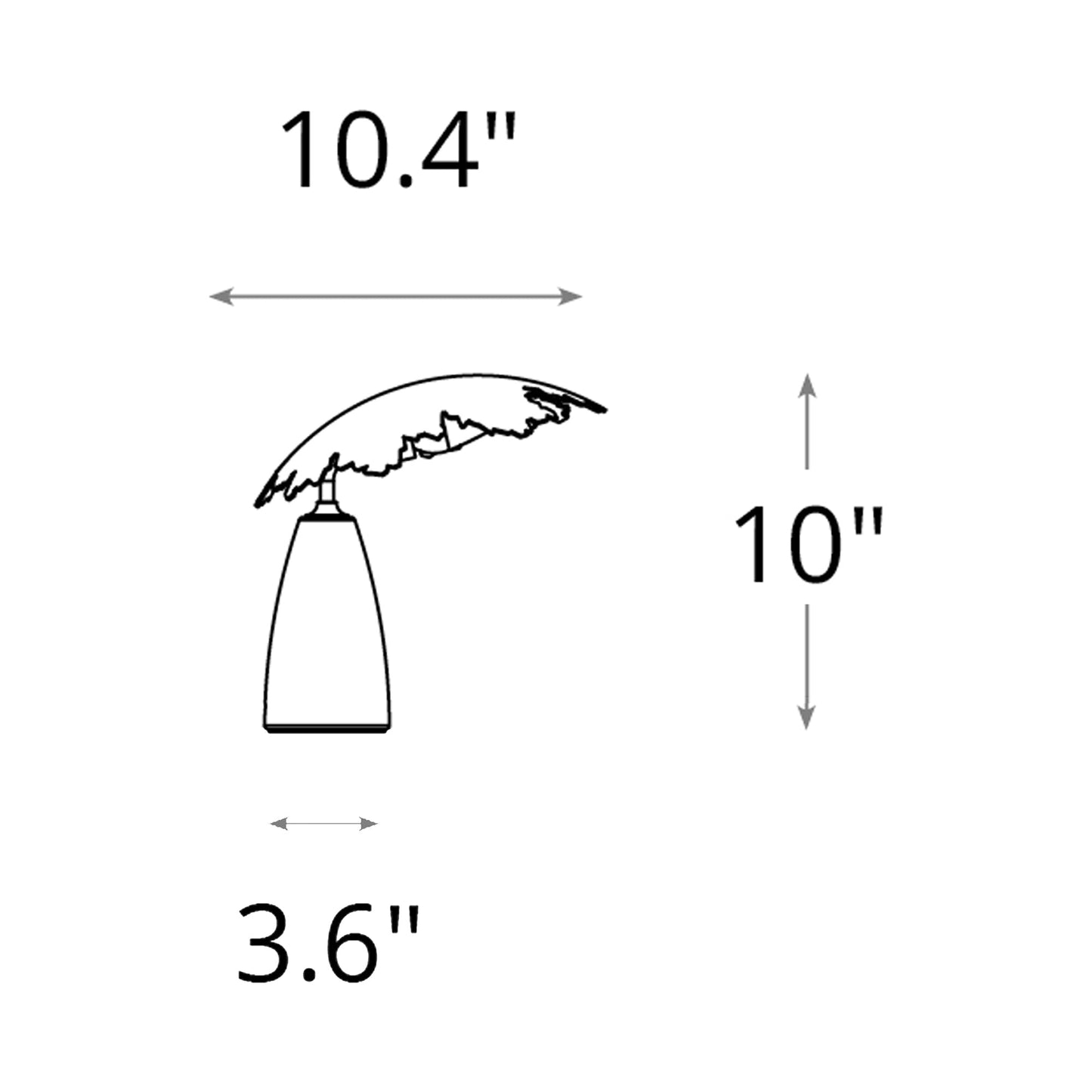 Pangea Mini Table Lamp - line drawing.