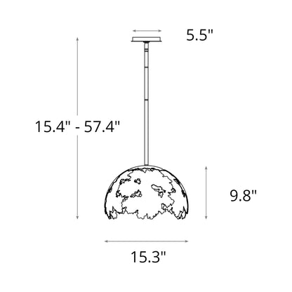 Pangea Pendant Light - line drawing.