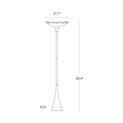 Pangea Torchiere Floor Lamp - line drawing.