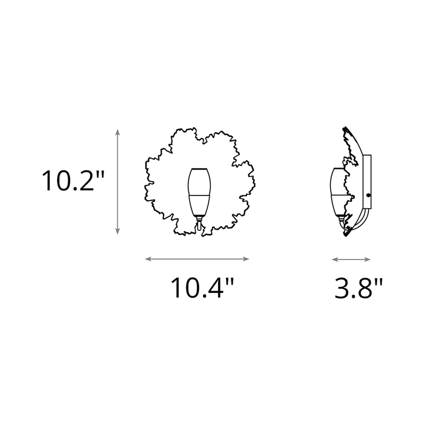 Pangea Wall Light - line drawing.