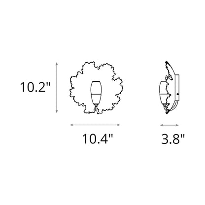 Pangea Wall Light - line drawing.