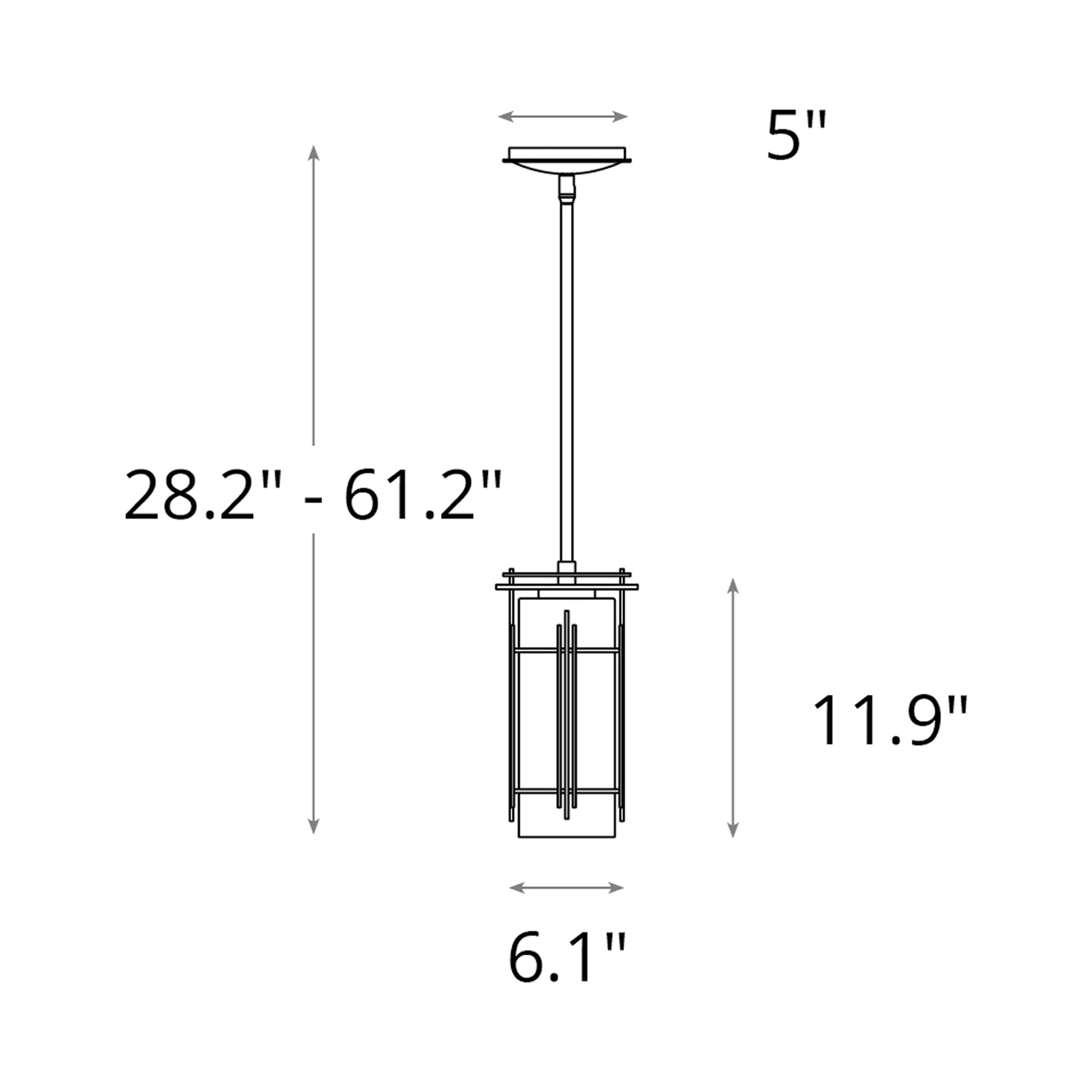 Paralline Mini Pendant Light - line drawing.