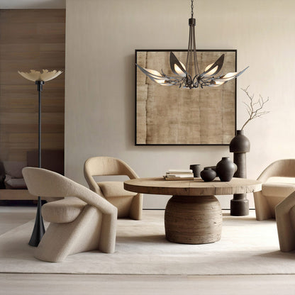 Parasol Chandelier in living room.