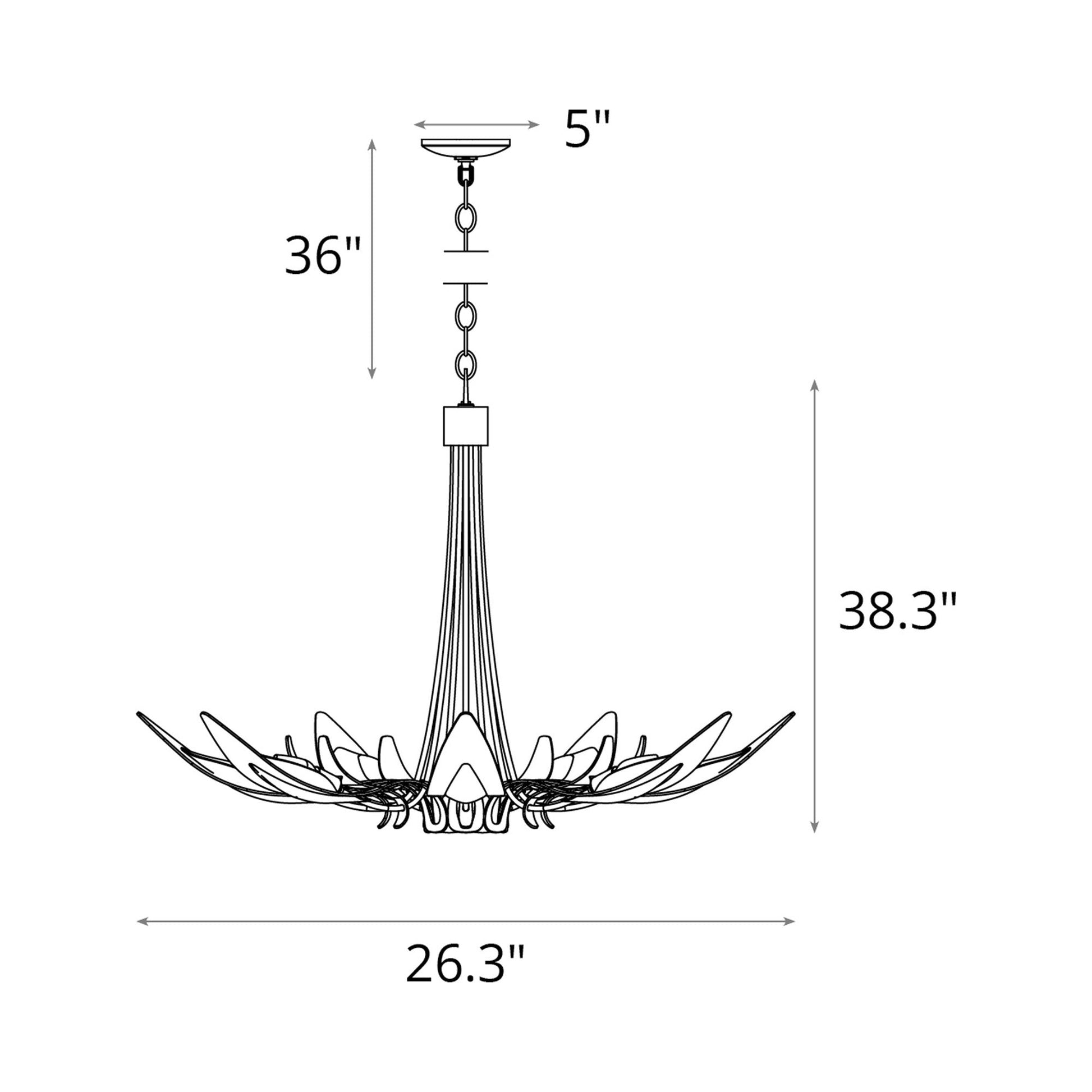 Parasol Chandelier - line drawing.
