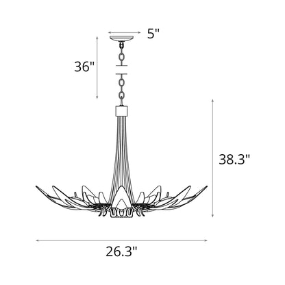 Parasol Chandelier - line drawing.
