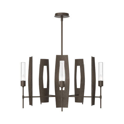 Passage Circular Pendant Light in Bronze/Clear Glass.