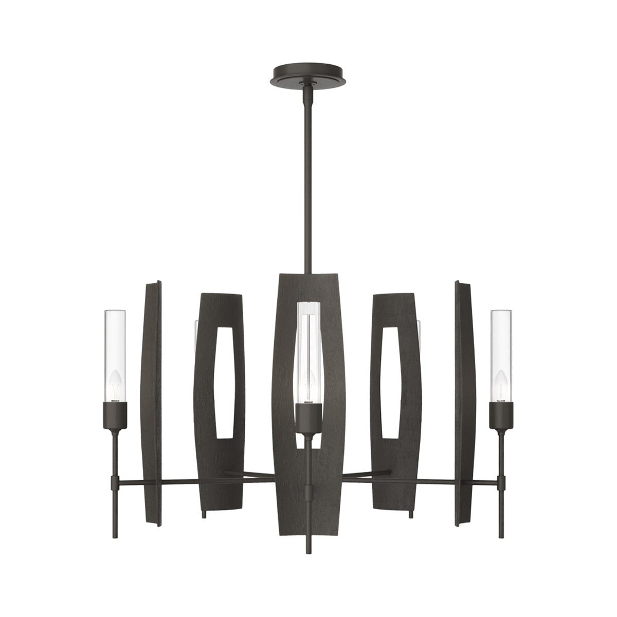 Passage Circular Pendant Light in Dark Smoke/Clear Glass.