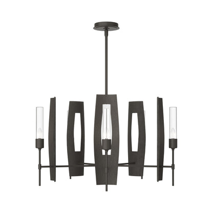 Passage Circular Pendant Light in Dark Smoke/Clear Glass.