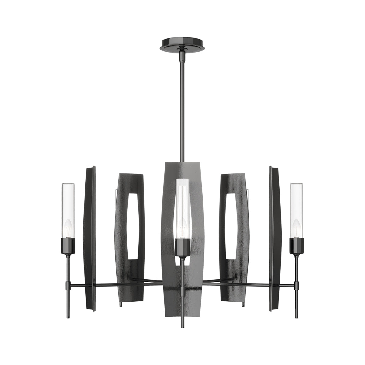 Passage Circular Pendant Light in Ink/Clear Glass.