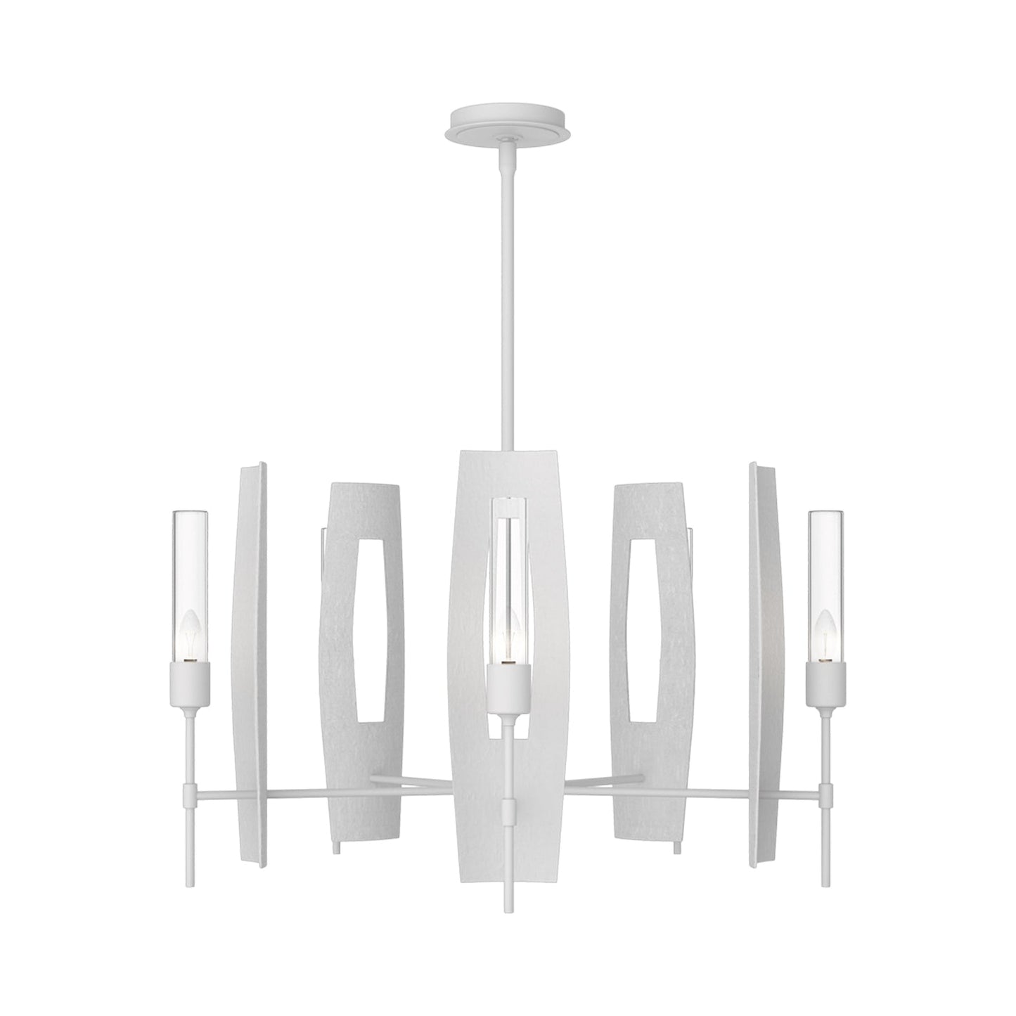 Passage Circular Pendant Light in White/Clear Glass.