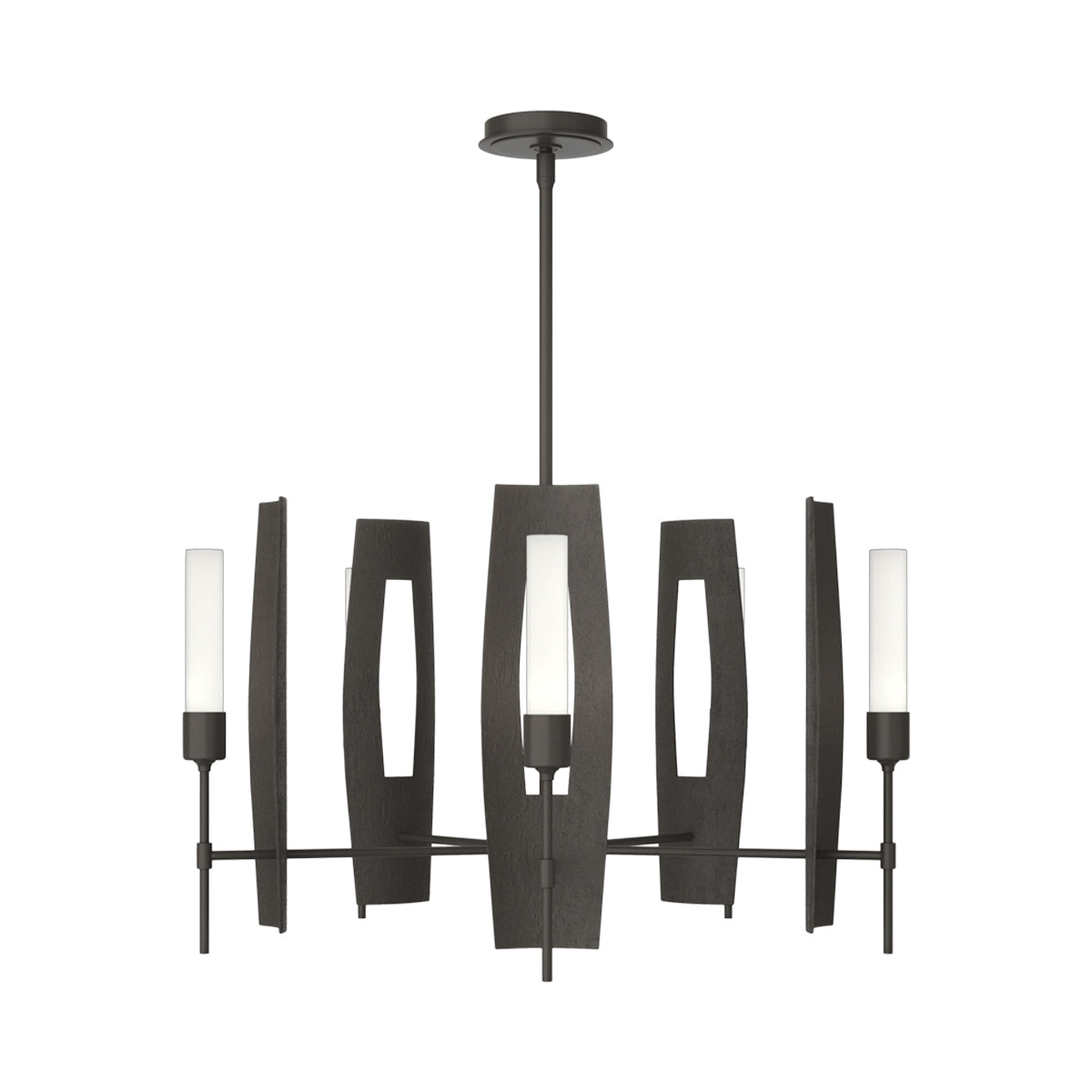 Passage Circular Pendant Light in Dark Smoke/Frosted Glass.
