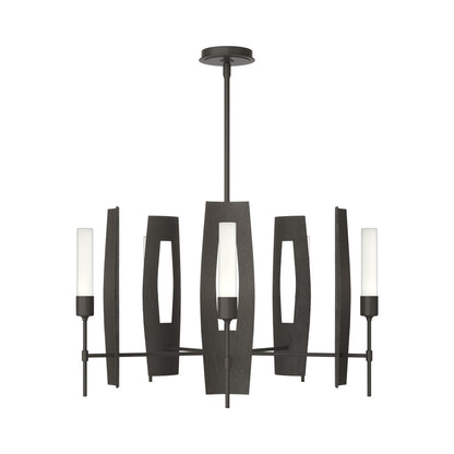 Passage Circular Pendant Light in Dark Smoke/Frosted Glass.