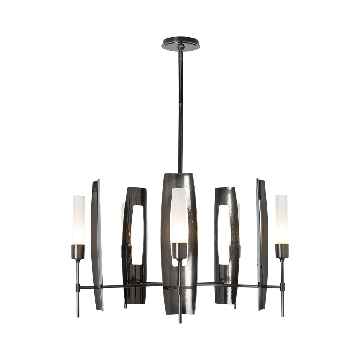 Passage Circular Pendant Light in Ink/Frosted Glass.
