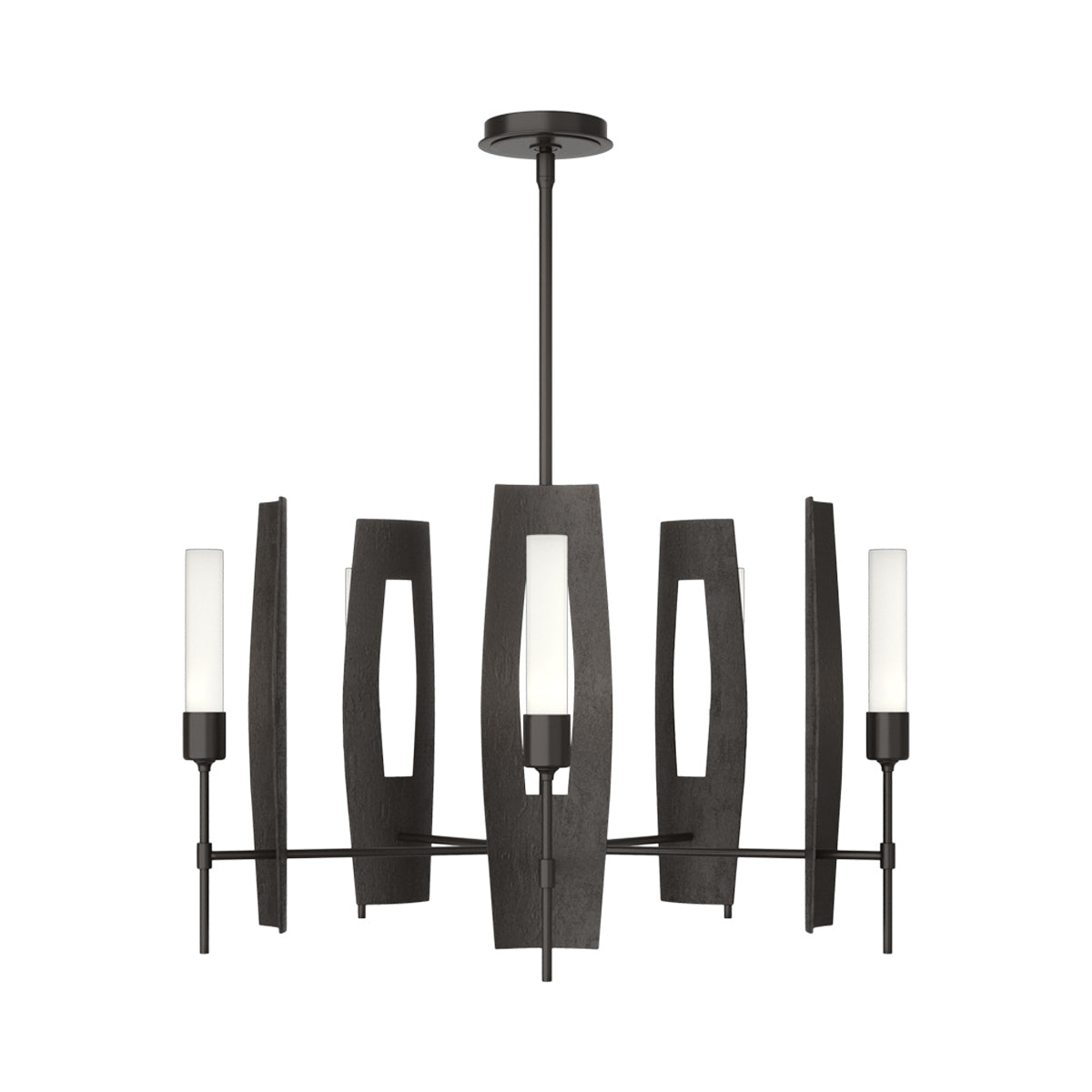 Passage Circular Pendant Light in Oil Rubbed Bronze/Frosted Glass.