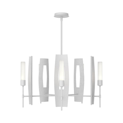 Passage Circular Pendant Light in White/Frosted Glass.
