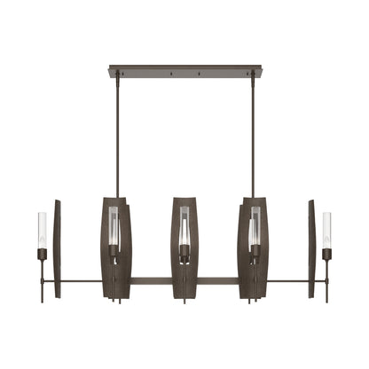 Passage Linear Pendant Light in Bronze/Clear Glass.