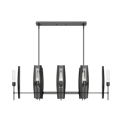 Passage Linear Pendant Light in Ink/Clear Glass.